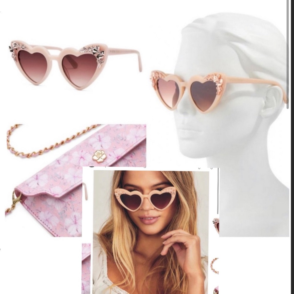 LoveShackFancy Amalia sunglasses heart New SOLD OUT ONLINE RARE TO FIND